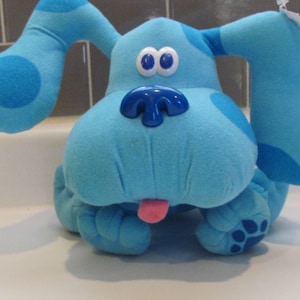 Vintage 90&#39;s Tyco plush toy doll dog Blue&#39;s Clues &#39;Blue&#39; Plush 1997 poseable Pose A Blue