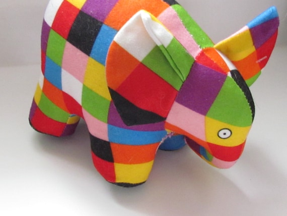 Soft Toy Peluche Elmer Vintage Elmer The Patchwork Elephant Plush