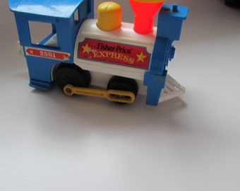 Fisher-Price Vintage 80's toy Little People Express Train Engine 2581 1986