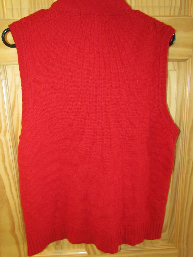 Woods /& Gray lambswool cashmere Red button down cable knit sweater women/'s M