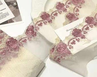 Pink Lace Beautiful, Shabby Style Trim, Rose Flowers,Journaling Lace Trim