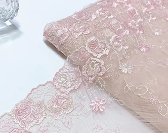 Shabby Style Floral Lace,Embroidered,Pink