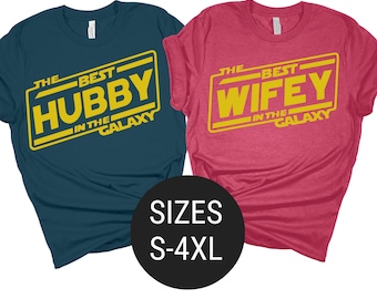Star wars couples gift set, Princess Leia and Han Solo, husband and wife matching shirts, anniversary gift, his hers shirts, Valentine's day
