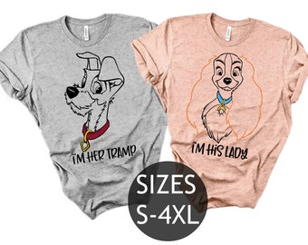 Lady und Tramp Shirt, Lady und Tramp, Disney Paar Shirt, Disney Passende T-Shirts, Paar Shirts, Flitterwochen Shirts, Disneyets Paar