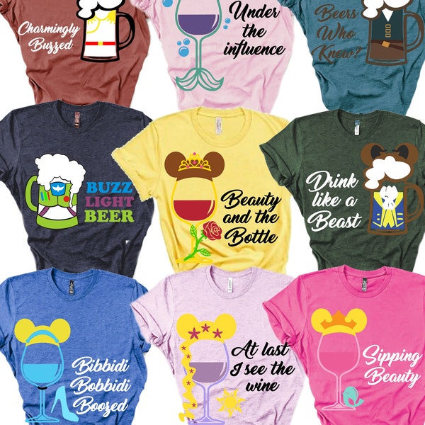 Disney Drinking Shirts, Disney Drinking Around The World T Shirt, Epcot Food And Wine Top, Disney Wine Tshirt, Drinking Team Tee Shirts