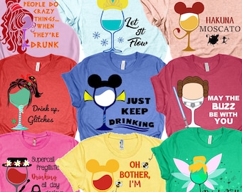 Disney Drinking Shirts, Disney Drinking Around The World T Shirt, Epcot Food And Wine Top, Disney Wine Tshirt, Drinking Team Tee Shirts