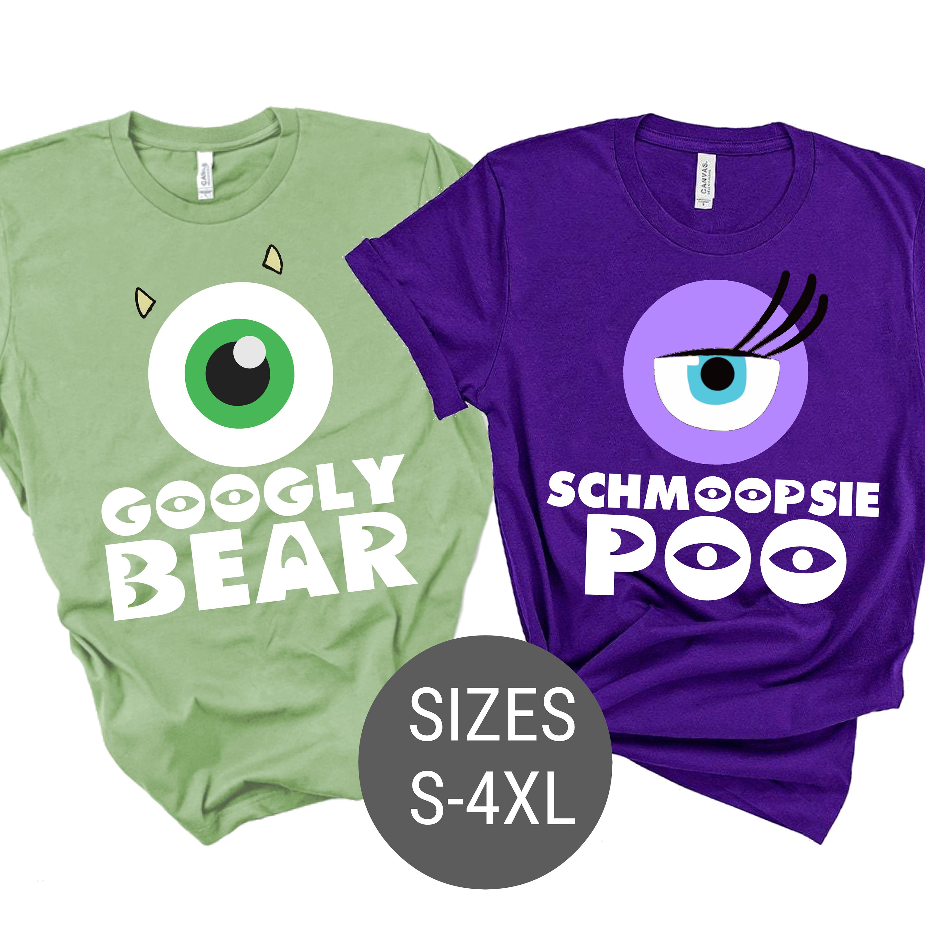 Googly Bear and Schmoopsie Poo Couple Shirts, Monsters Inc Inspired Matching T-shirts, Disney Anniversary Shirt, Disneyworld couple shirts