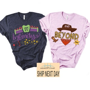 To Infinity and Beyond Couple Matching Shirts - Toy Story Family T-shirt, Pixar Disney Vacation Family & Friends Gifts