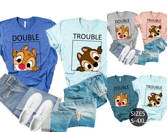 Chip 'n' Dale Shirt, Double Trouble Shirt, Chip Shirt, Disney Couple Shirts, Disney Family Shirts, Chip and Dale Shirt, Animal Kingdom Shirt