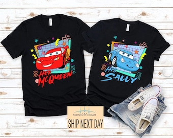 Cars bijpassende shirt, Disney Cars T-shirt, Disney paar shirts, McQueen sweater, McQueen en Sally koppel shirt, koppel bijpassende