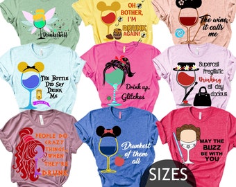 Disney Drinking Shirts, Disney Drinking Around The World T Shirt, Epcot Food And Wine Top, Disney Wine Tshirt, Drinking Team Tee Shirts