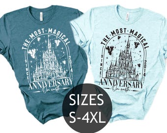 Disneyland Couple Magical Anniversary Shirt, Couple Anniversary Matching Tee, Disneyworld Magical Castle Shirt, Wedding Anniversary Shirt