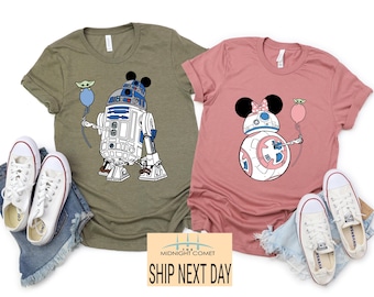 Disney Star Wars Disney Paar Passendes T-Shirt, Star Wars R2D2 BB8 Pullover, Disney Mom Dad Sweatshirt. Disneyland Flitterwochen T-Shirt