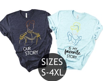 Shirts Assepoester en charmant stel, sprookjesachtig T-shirt, favoriet liefdesverhaal, Disney shirts, Disney World, Disney vakantie
