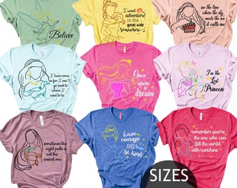 Camisas de princesas de Disney, camisas familiares de Disney, camisa feminista de Disney, camisas de talla grande de Disney, camisas de correr de Disney, camisas de niña de Disney