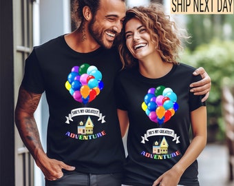 UP Carl and Ellie Couples Disney T Shirt, unique matching disney shirts, couples matching disney plus size unisex trendy shirts,his and hers