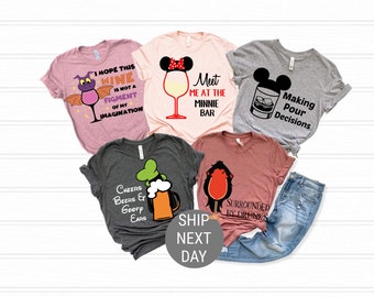 Mickey y sus amigos Disney Epcot Food and Wine Festival 2024 Camisa, Camisa para beber de Disney, Camisa del equipo de bebidas de Disney, Camisa de la familia Disney