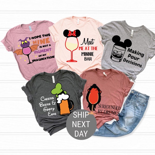 Mickey and Friends Disney Epcot Food and Wine Festival 2024 Shirt, Disney Drinking Shirt, Disney Drinking Team Shirt, Disney Family Shirt