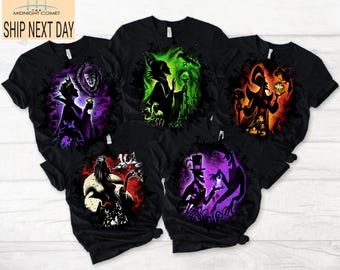 Camiseta personalizada de villanos de Disney, camiseta de personajes villanos, Maléfica, Úrsula, Reina Malvada, Hades, camiseta familiar a juego de Disney, camiseta de Disneyland
