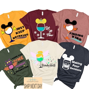 I&#39;m Here For The And Drinking Shirt, Princess Drinking Wine Shirt, Disney Princess Wine Glass Shirt, Princess Friends Shirt, Group Vacation