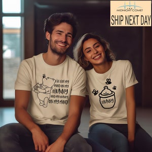 Disney Winnie the poo Shirt, Just Married Tee, Disney Wedding Tee, Bridal Shower Gift, Disney Couple Shirt, Disney Honeymoon Tee