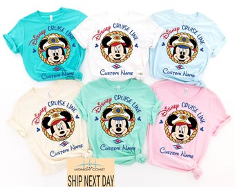 Camiseta personalizada de Mickey y sus amigos para crucero Disney, con todos los personajes. ¡A navegar! Vacaciones en crucero familiar Disney 2026, Disney Wish Dream Magic.