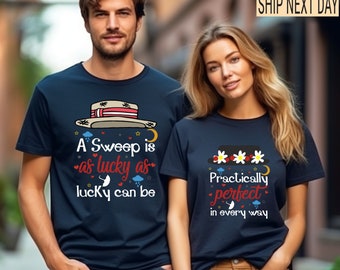 Mary Poppins and Bert Combo-Disney Couple Shirt-Practically Perfect-Chimney Sweep-Disney Shirt Women-Disney Shirt Men-Disney Gift-His Hers