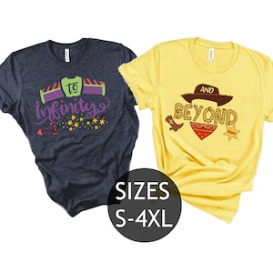 Disney Toy Story To Infinity and Beyond Couple Shirt, Toy Story Buzz and Woody Shirt, Disney Couple shirt, Pixar Disney shirt for couples