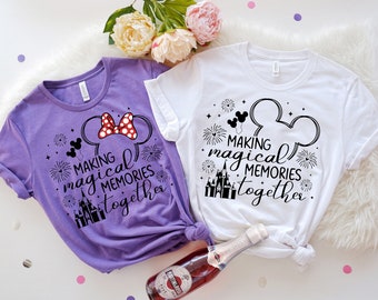 Vintage Micky und Minnie paar Shirt, Disney Nostalgie Micky Maus Shirt, paar Disneyland Shirt, Disney Silhouette T-Shirt, Unisex Shirts