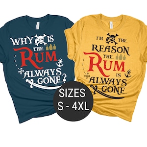 Piratas del Caribe, Soy la razón por la que el ron siempre se acaba, Camisetas de Piratas, Camisetas a juego de Piratas de Disney, Camiseta pirata de Disney, Crucero WDW