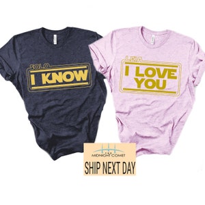 Mr and Mrs Disney star wars family shirts, His and hers shirts, Disney honeymoon 2024, Couple matching, Honeymoon couples shirts