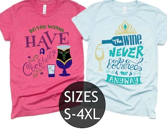 Frozen Elsa and Anna Drinking Shirts, Disney Sister Matching Shirts, Disney Frozen Shirts, Disney Drinking Shirt, Drinking Around World