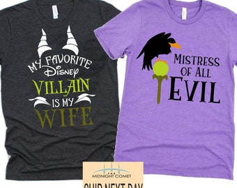 Mi villano favorito de Disney es mi esposa Camiseta de Disney, camiseta de Disney para hombres, camiseta de Halloween de Disney para hombre, camiseta de la familia Disney