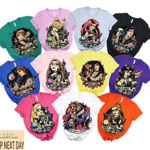 Disney Rocker Princess Shirt, Disney Punk Princess Shirt, Tattoo Disney Princess Shirt, Villains Princess Disney Shirt, Disney Trip Shirt