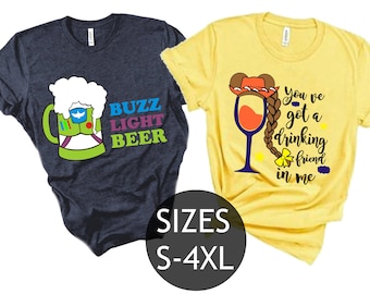 Camisa de vino Toy Story, camisa Buzz Light Beer, camisas de vino Jessie, camisas del festival de comida y vino, camisa Epcot, camisa Buzz beer plus size
