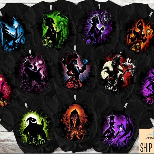 Retro Disney Villains Characters Halloween Rock Band Shirt, Disney Halloween shirt, Hades Ursula Maleficent Shirt, Dr Facilier Ursulla Shirt