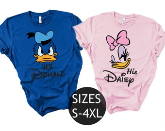 Camiseta Daisy e Pato Donald, Camisetas combinando para casal, Camiseta Disney, Camiseta fã da Disney, Camiseta viagem à Disneylândia, Camiseta férias da Disney