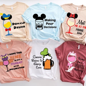 T-shirts Boire un verre Disney, T-shirt Boire un verre autour du monde Disney, haut Epcot Food and Wine, T-shirt vin Disney, T-shirts de l'équipe de buveurs