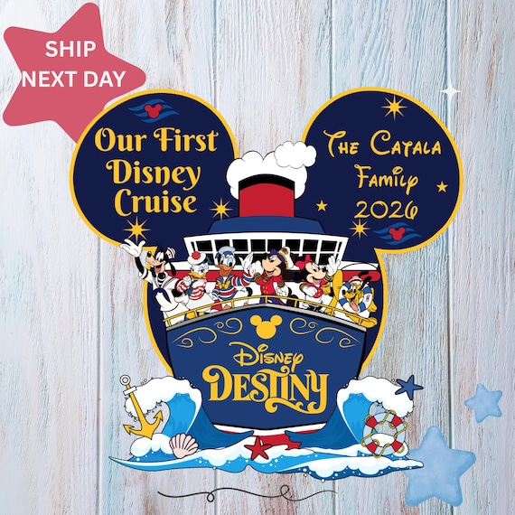 Our 1st Disney Cruise Ship Family Magnet, Personalized 1st Cruise Magnet, First Disney Trip Magnet, Disney Family Cruise Magnet, Disney Trip