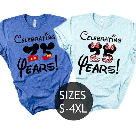 Disney Anniversary Celebration TShirt,Custom Year Disney Couple Matching Tee,25 Years Anniversary Gift,Husband Wife Disneyworld Vacation Tee