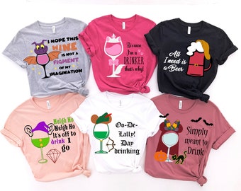 Drinking Disney Shirts Epcot Food and Wine Funny Drinking Tee s