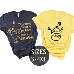 Paare Park Shirts, passende Shirts, Winnie the Pooh Shirt, Hunny Shirt, Disney passende Shirt, Mind on My Hunny