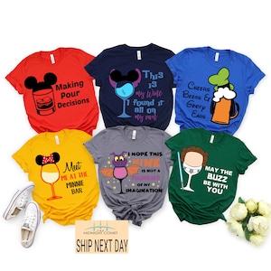 Disney Drinking Shirts, Disney Drinking Around The World T Shirt, Epcot Food And Wine Top, Disney Wine Tshirt, Drinking Team Tee Shirts