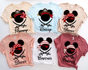 Mickey and Minnie Pirates Matching Family Shirts, Disney Pirates of Caribbean Shirt, A Pirate's Life, Mickey and Minnie Disney Cruise Shirt