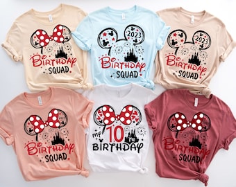 Personalisierte Disney Geburtstag Shirts, Mickey & friends Geburtstag Junge Mädchen Shirt, Bester Geburtstag aller Zeiten Geburtstag Squad Disney Geburtstagsreise Shirt