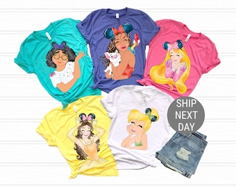 Princess Shirt, Cute Princess white shirt, Disney Cute Shirt, Disney Princesses, Magic Kingdom Day, Disney Tees for kids and adults