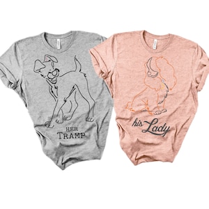 Lady and The Tramp couples shirt, Lady and The Tramp Disney shirts, Lady and The Tramp matching shirts, Disney Lady and The Tramp shirts