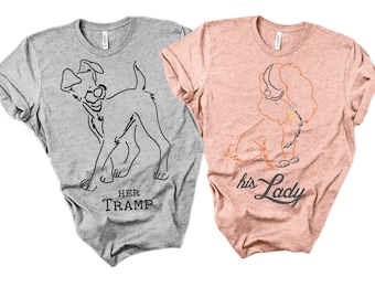 Lady and The Tramp couples shirt, Lady and The Tramp Disney shirts, Lady and The Tramp matching shirts, Disney Lady and The Tramp shirts