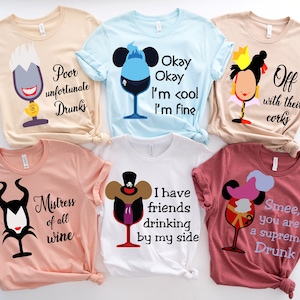 Disney Bachelorette party, Bridal party, Disney bride, bride team, bride squad party, disney bachelorette party, bridesmaid shirts, villains