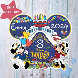 Happy Birthday Mickey & Minnie Ship Magnet, Disney Cruise Door Magnet, Happy Birthday Magnet, Disney Cruise Ship Birthday Magnet
